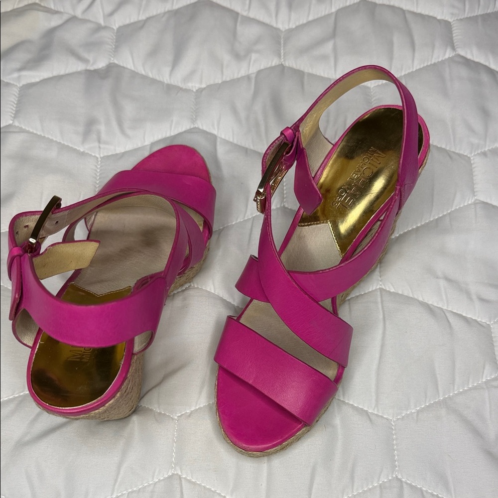 Michael Michael Kors Strappy Espadrille Wedge Heel Sandals - Picture 7 of 7